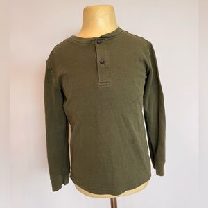 Janie and Jack Olive Green Henley Top